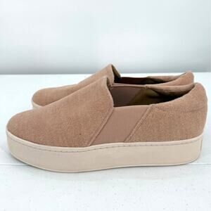 NEW Vince Women's Warren Camel Tan Platform Slip-On Sneakers Size 10